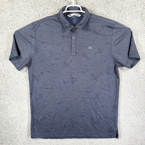 Travis Mathew Other - Travis Mathew Golf Polo Shirt Mens Size XL Short Sleeve Flying Fish Whale Preppy